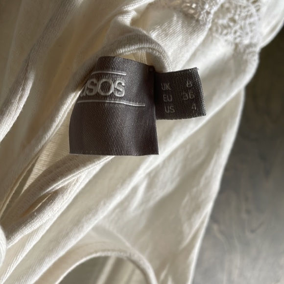 Cream Crochet Lace Pom Dress - Picture 6 of 6